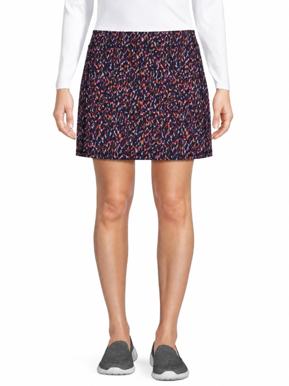 2/$30 Lands' End Active Knit Skort Abstract Navy Purple #A4262